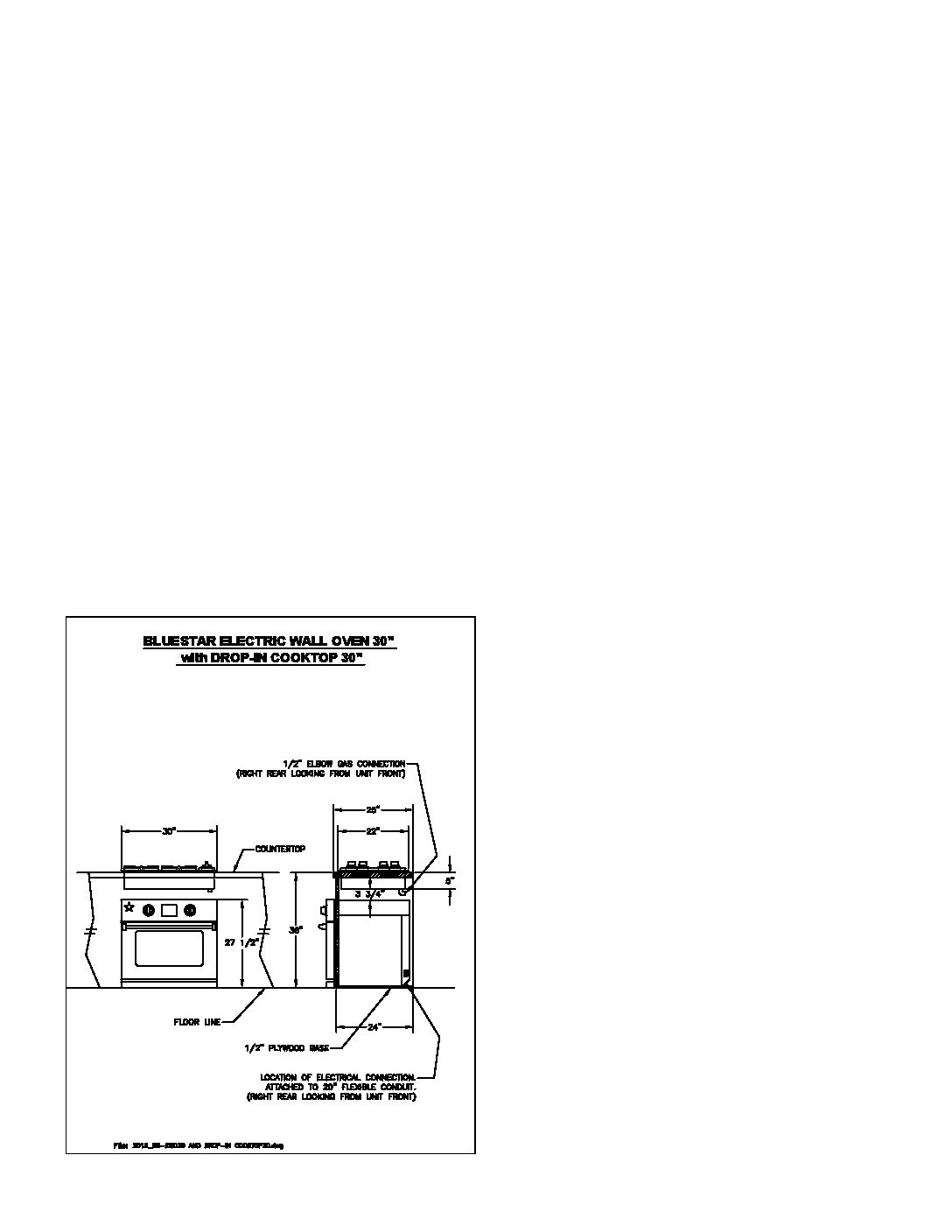 Specifications To Install A 30 Inch Gas Cooktop Over A 30 Inch